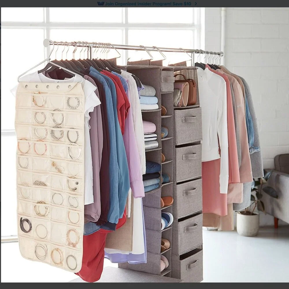 NWOT Container Store 80-Pocket Hanging Jewelry Organizer
